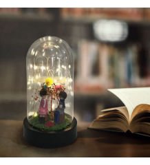 ByGufi Sevgili Çift Işıklı Büyük Boy Fanus – LED Işıklı, Dekoratif, Hediyelik, Özel Tasarım