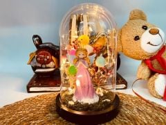 ByGufi Melek Işıklı Büyük Boy Fanus – LED Işıklı, Dekoratif, Hediyelik, Özel Tasarım