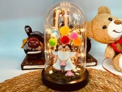 ByGufi Aşık Melek Işıklı Büyük Boy Fanus – LED Işıklı, Dekoratif, Hediyelik, Özel Tasarım