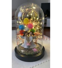 ByGufi Aşık Melek Işıklı Büyük Boy Fanus – LED Işıklı, Dekoratif, Hediyelik, Özel Tasarım