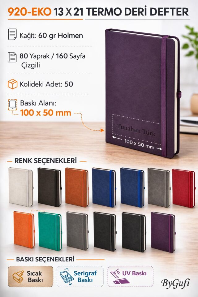 ByGufi Kişiye Özel Hediye Deri Defter