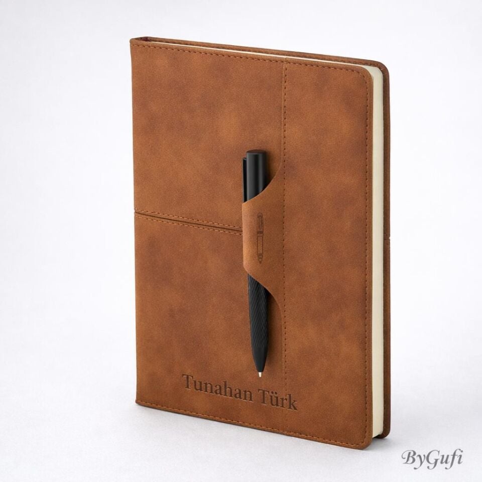 ByGufi İsme Özel Hediye Deri Defter