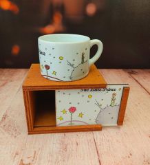 ByGufi Hediyelik Küçük Prens Kutulu Kupa | Ahşap Kutulu, Canlı Baskı, Porselen Kupa