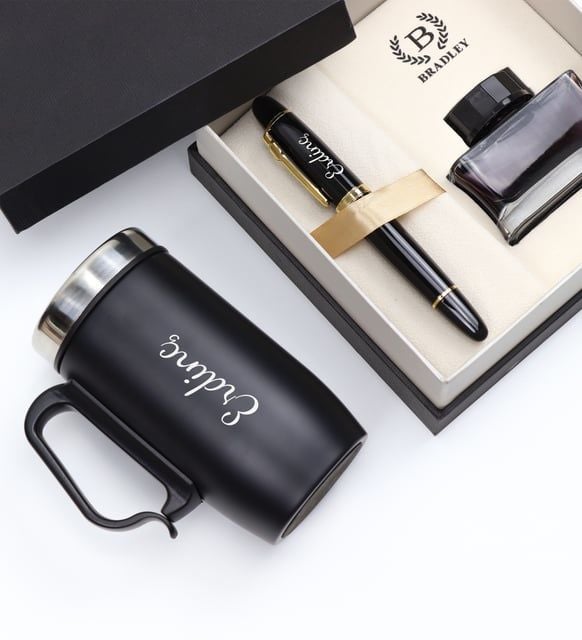 ByGufi Kişiye Özel Termos - Bradley Dolma Kalem Hediye Seti