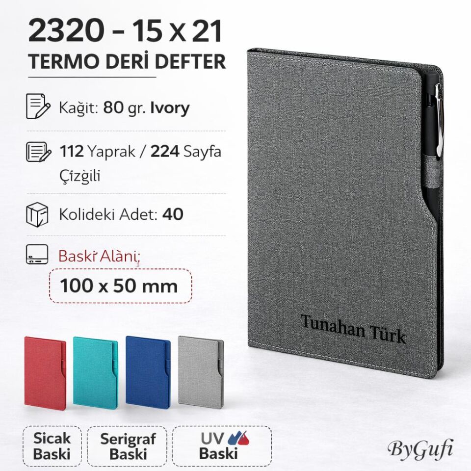 ByGufi İsme Özel Hediye Deri Defter