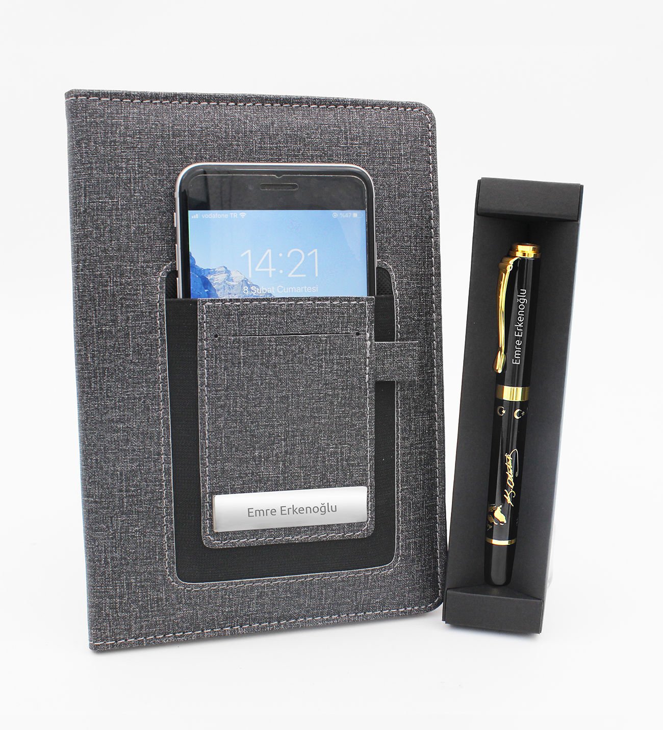 ByGufi İsme Özel Cepli Defter- Ata Kalem Hediye Seti