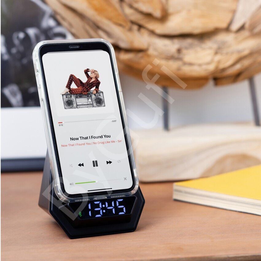 ByGufi İsme Özel Hediye Wireless Şarj Hoparlör Dijital Saat