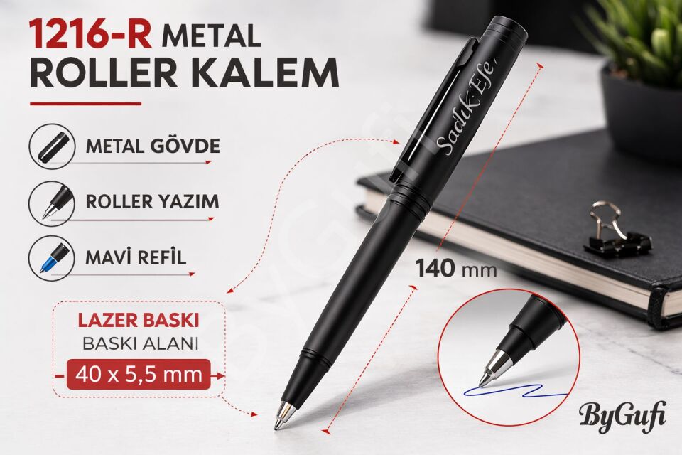 ByGufi Kişiye Özel Hediye Metal Roller Kalem 1216