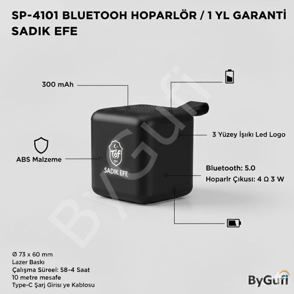 ByGufi İsme Özel Hediye Bluetooth Hoparlör