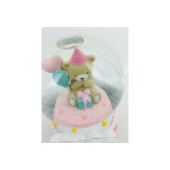 ⭐ BYGUFI – KİŞİYE ÖZEL FOTO ÇERÇEVELİ AYICIK KAR KÜRESİ VE MÜZİK KUTUSU (BÜYÜK BOY 3 – KALP ÇERÇEVE)