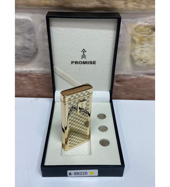Kişiye Özel Promise Pilli Model Kare Desenli Çakmak