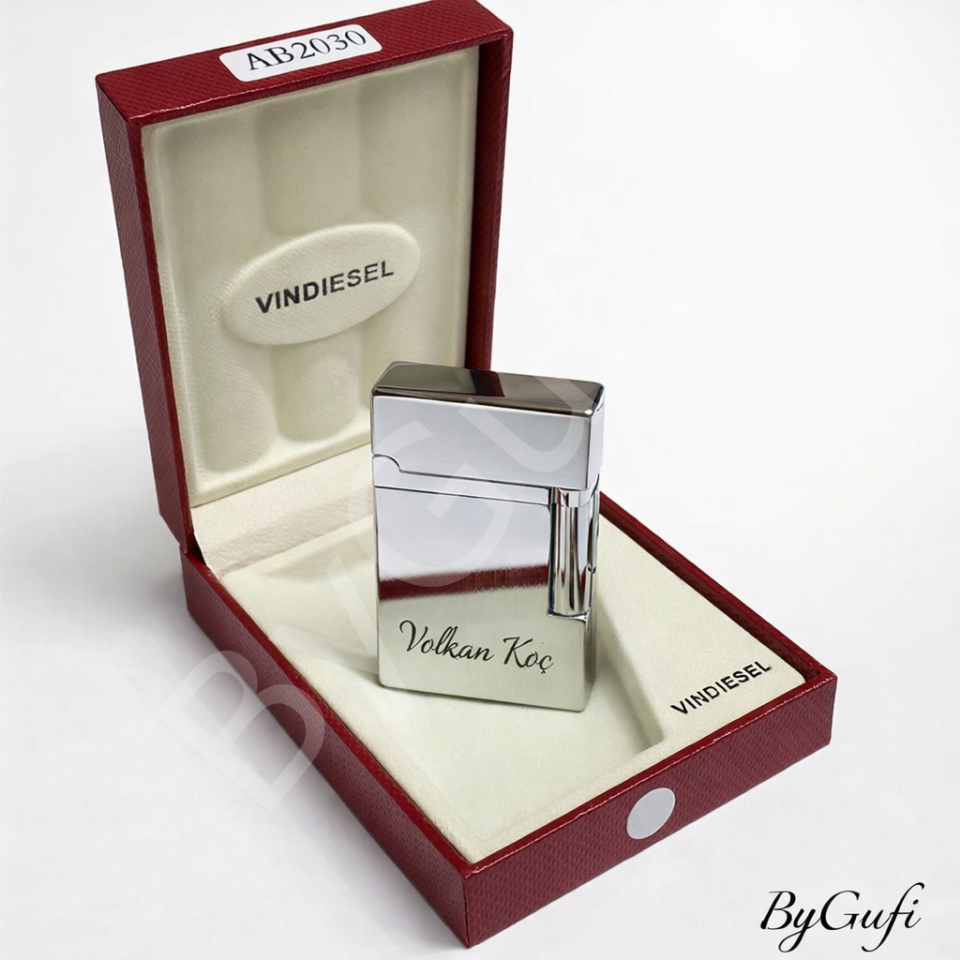 ByGufi İsme Özel Vin Diesel Metal Çakmak | Kişiye Özel Gazlı Çakmak