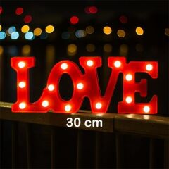 ByGufi Love Işıklı Dekoratif Led Lamba – Kırmızı | Hediyelik Romantik Dekor, Masaüstü ve Duvar Lambası