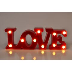 Love Işıklı Dekoratif Led Lamba Kırmızı