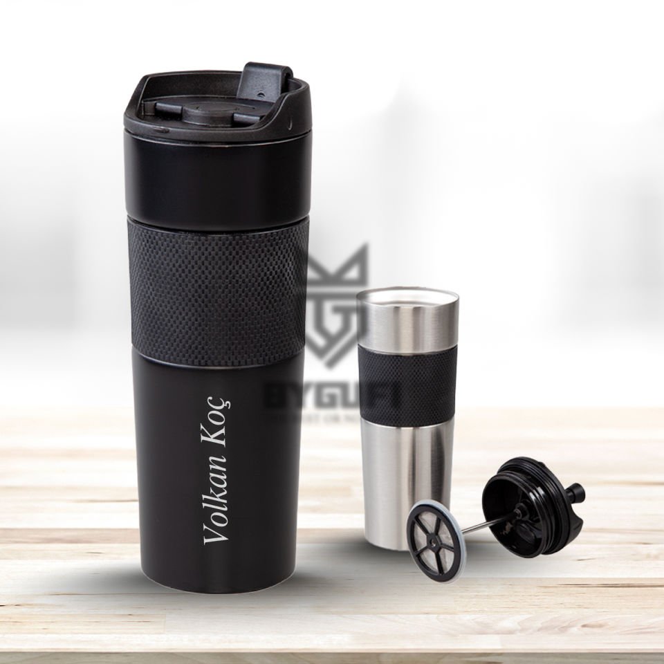 FRENCH PRESS ÇELİK TERMOS / 450 ML