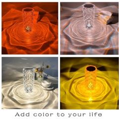 ByGufi Kişiye Özel Led Işıklı Dokunmatik Kristal Masa Lambası – 16 Renk ve 4 Mod