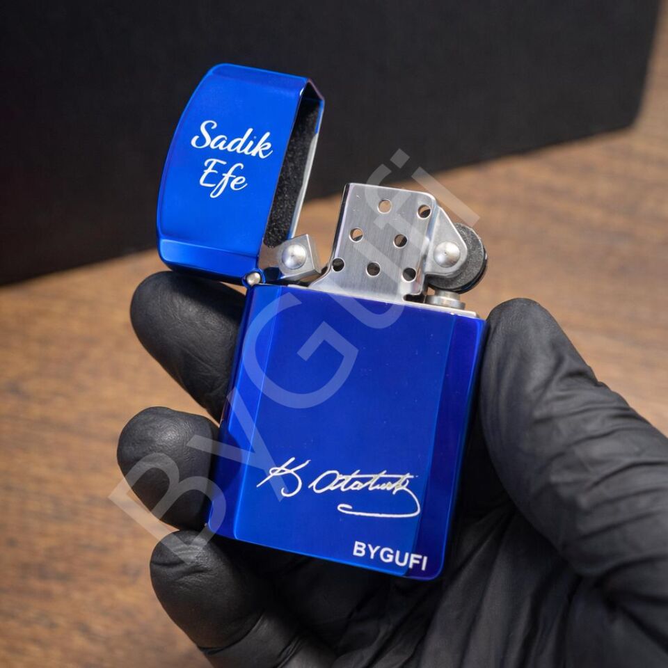 ByGufi Lotus / Ata İmzalı Benzinli Kişiye Özel Hediye Çakmak