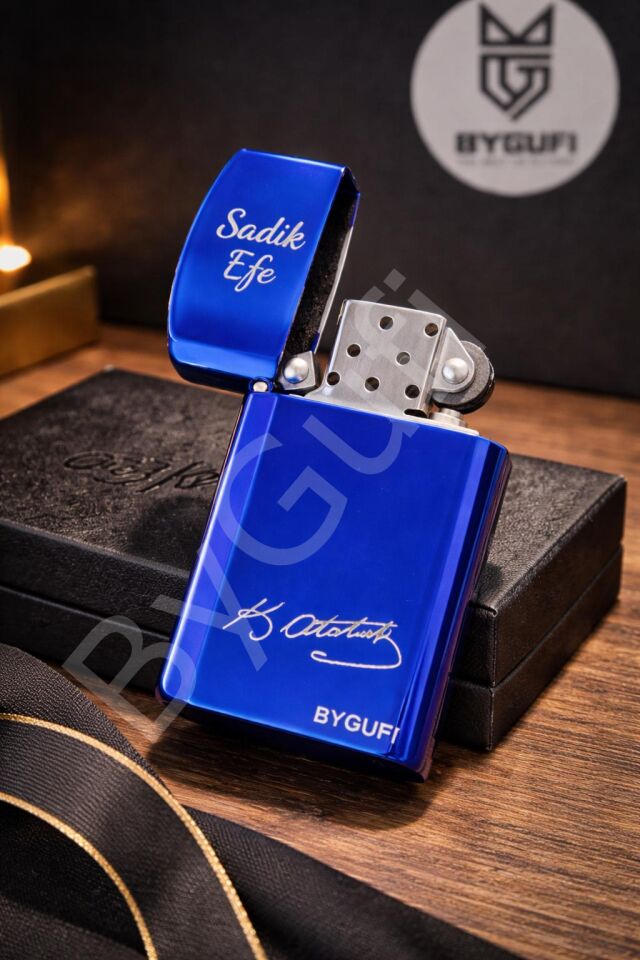 ByGufi Lotus / Ata İmzalı Benzinli Kişiye Özel Hediye Çakmak