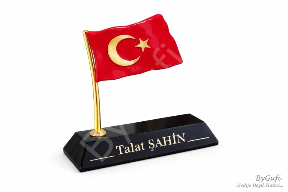 ByGufi Kişiye Özel Hediye Metal Türk Bayrağı