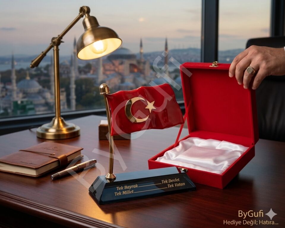 ByGufi Kişiye Özel Hediye Metal Türk Bayrağı