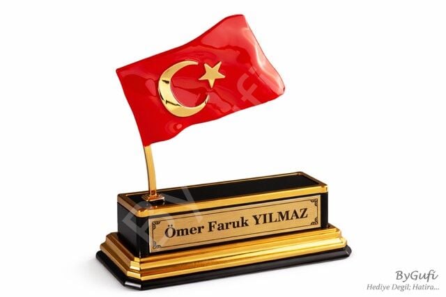 ByGufi Kişiye Özel Hediye Metal Türk Bayrağı 2