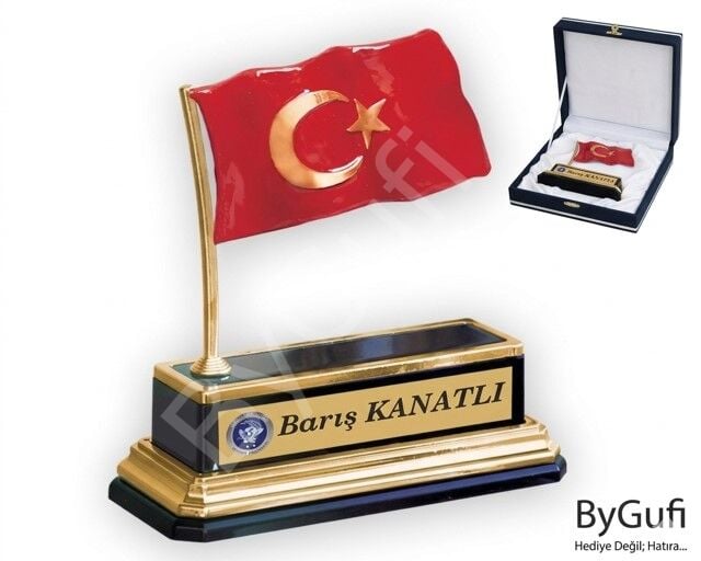 ByGufi Kişiye Özel Hediye Metal Türk Bayrağı 2