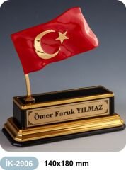 ByGufi Kişiye Özel Metal Türk Bayrağı 2 – El İşçiliği, Altın Kaplama, Çift Taraflı ve 3D, Kurumsal ve Özel Gün Hediyesi