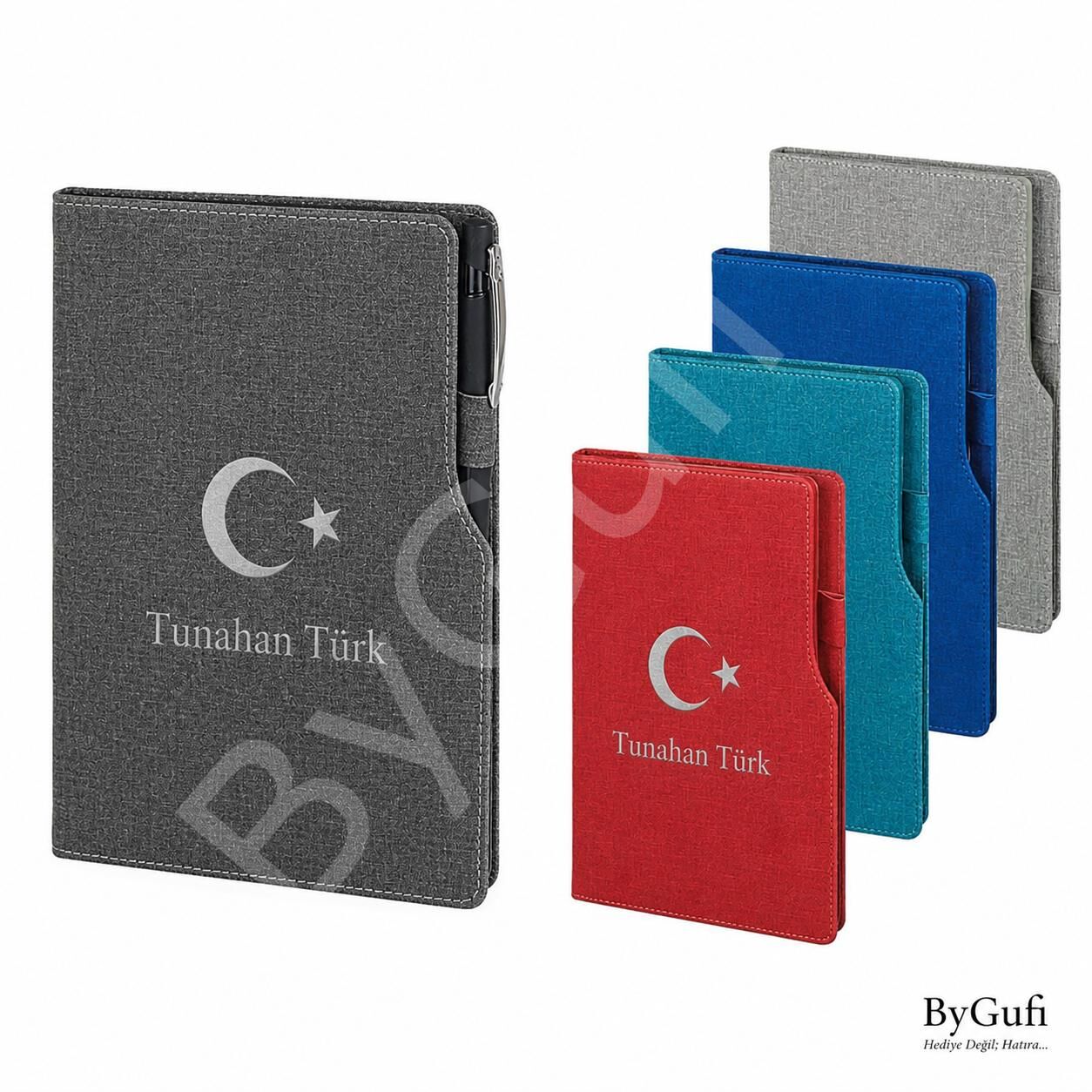 ByGufi İsme Özel Hediye Deri Defter