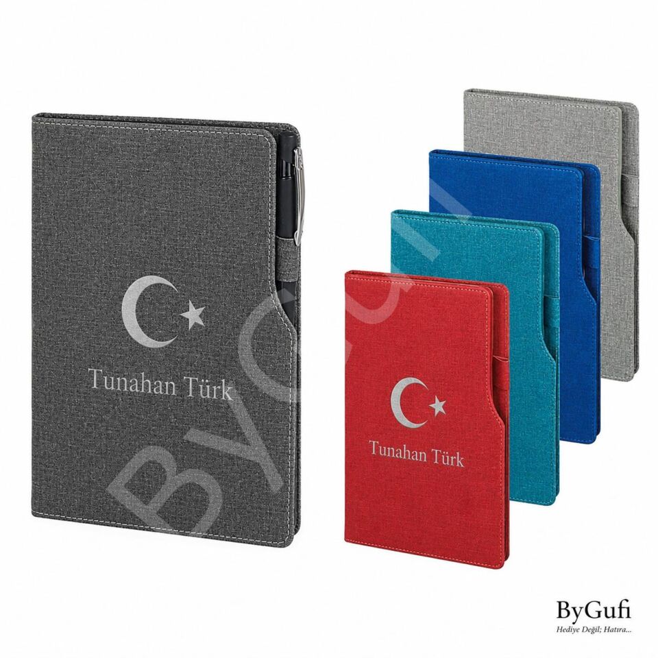 ByGufi İsme Özel Hediye Deri Defter