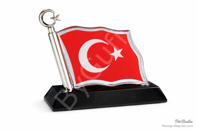ByGufi Kişiye Özel Hediye Kristal Türk Bayrağı