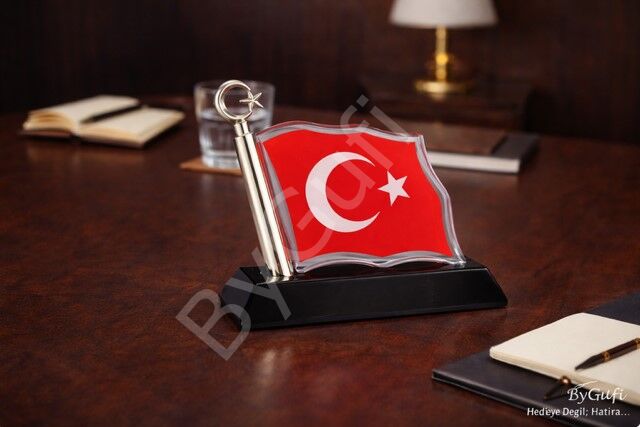 ByGufi Kişiye Özel Hediye Kristal Türk Bayrağı