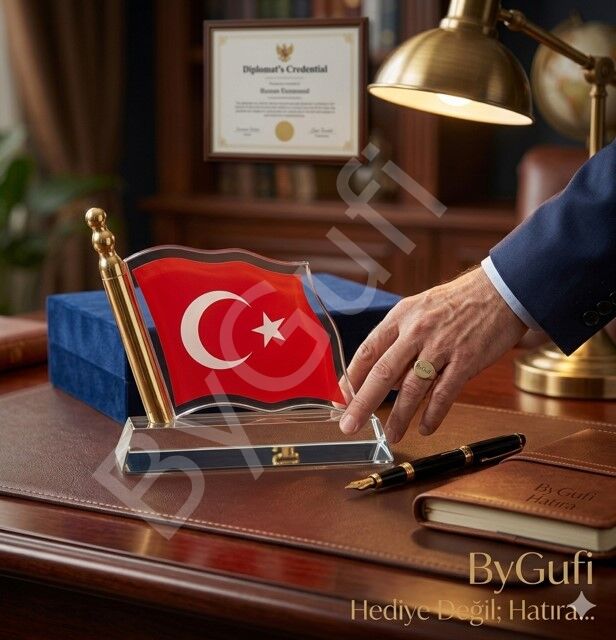 ByGufi Kişiye Özel Hediye Kristal Türk Bayrağı 2
