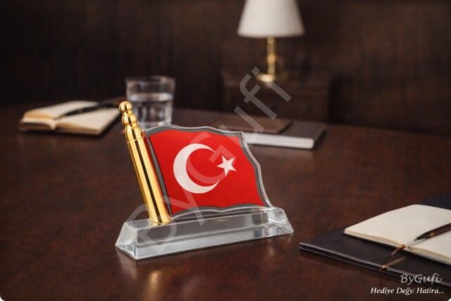 ByGufi Kişiye Özel Hediye Kristal Türk Bayrağı 2