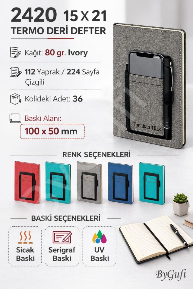 ByGufi Kişiye Özel Hediye Deri Defter