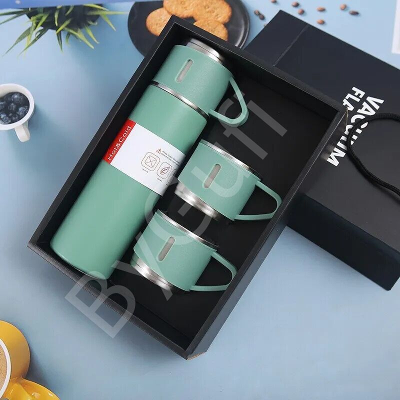 ByGufi İsme Özel Hediyelik 3 Bardaklı Termos Set