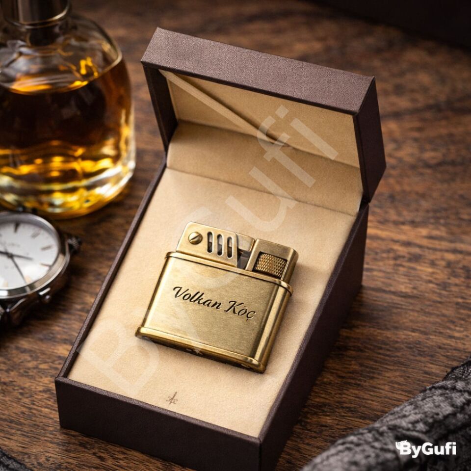 ByGufi Kuboy Benzinli Retro Metal Çakmak | Kişiye Özel Rüzgar Geçirmez Hediye Çakmak