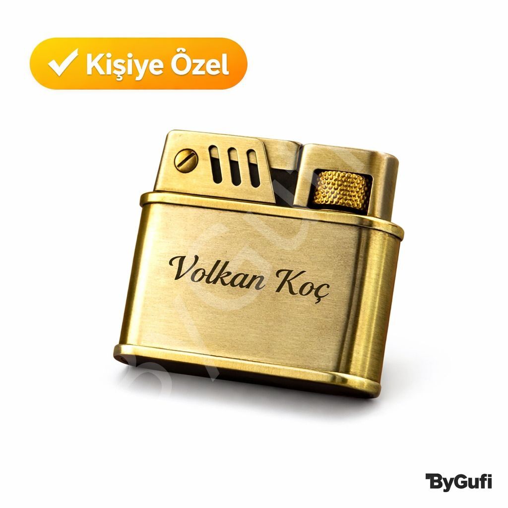ByGufi Kuboy Benzinli Retro Metal Çakmak | Kişiye Özel Rüzgar Geçirmez Hediye Çakmak