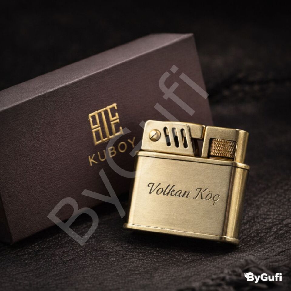 ByGufi Kuboy Benzinli Retro Metal Çakmak | Kişiye Özel Rüzgar Geçirmez Hediye Çakmak