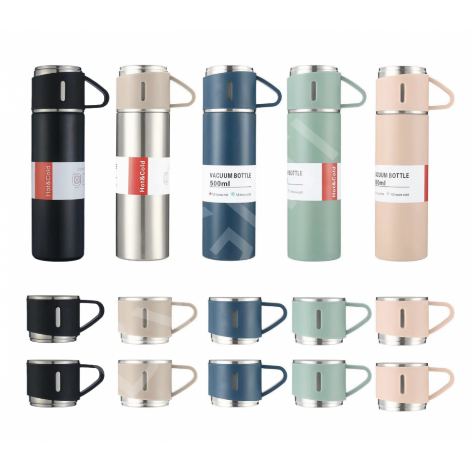 ByGufi İsme Özel Hediyelik 3 Bardaklı Termos Set