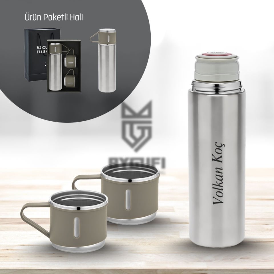 KİŞİYE ÖZEL 5337 ÇELİK 3'LÜ TERMOS SET / 500 ML
