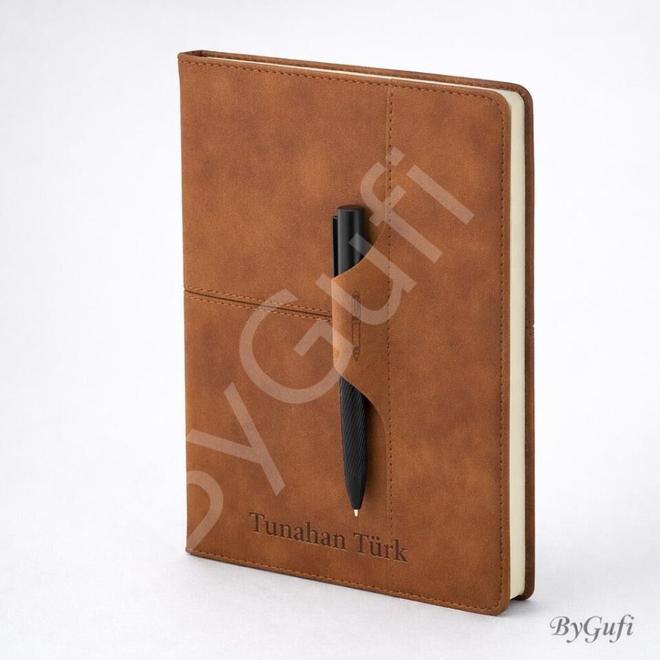 ByGufi İsme Özel Hediye Deri Defter