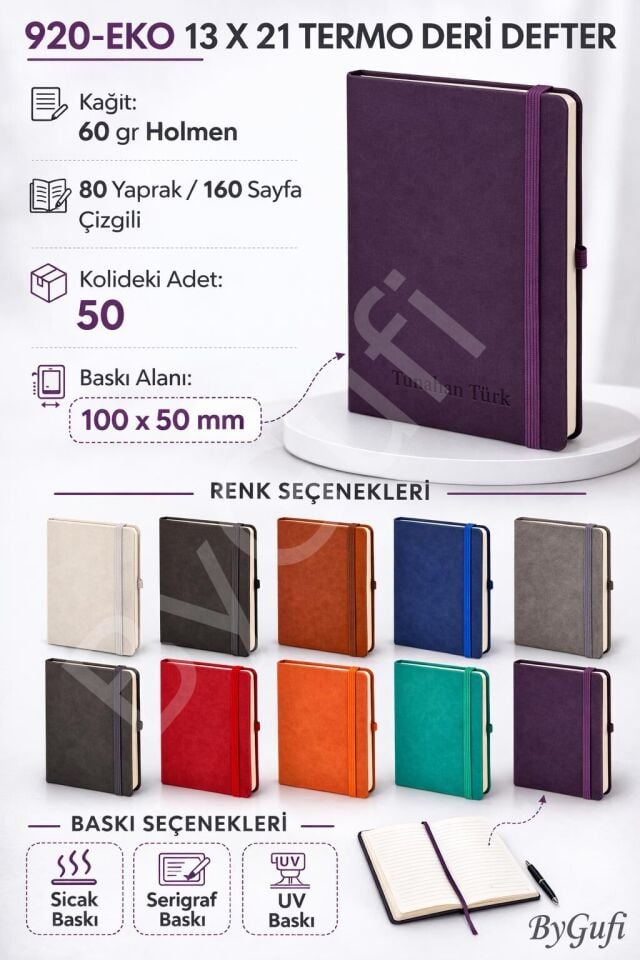 ByGufi Kişiye Özel Hediye Deri Defter