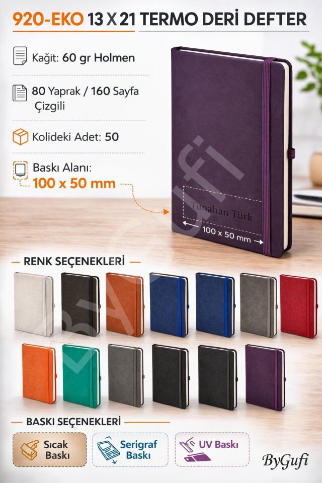 ByGufi Kişiye Özel Hediye Deri Defter