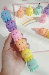 ByGufi Sevimli Ahtapot Fosforlu Kalem (6’lı Set) – Renkli ve Eğlenceli Tasarım, Not ve Çalışma için Uygun, Öğrenci ve Ofis Kalemi