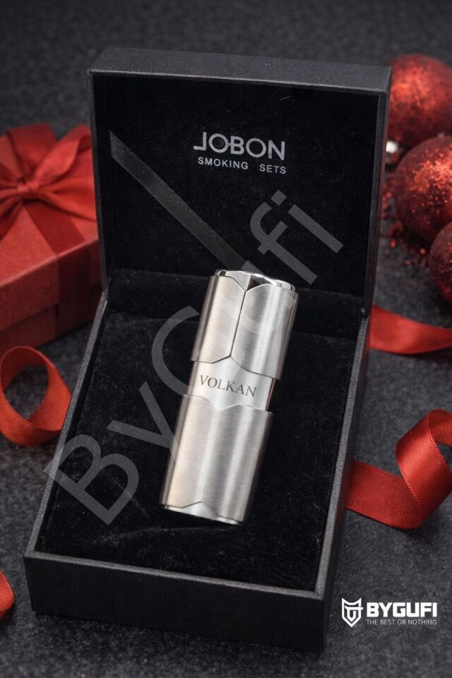 ByGufi Kişiye Özel Jobon Çakmak | Pürmüzlü Metal Gümüş Jet Alevli Çakmak