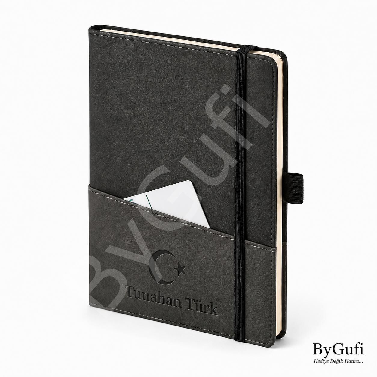 ByGufi İsme Özel Hediye Termo Deri Defter