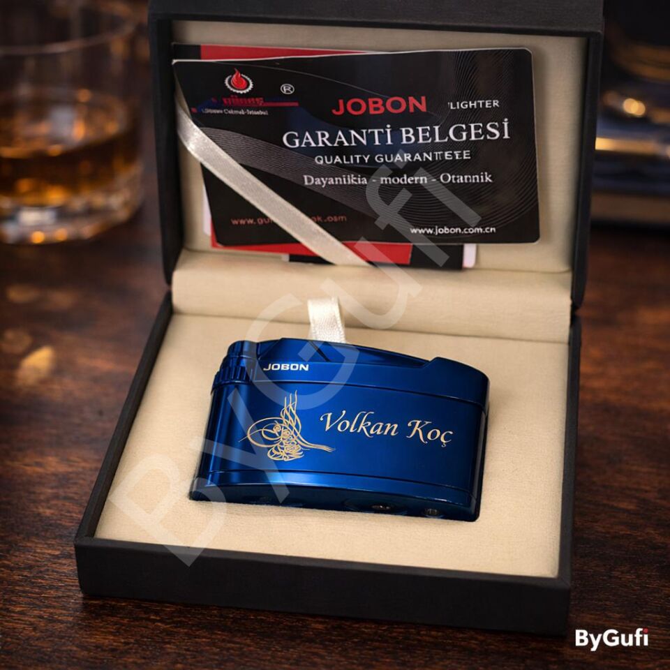 ByGufi Kişiye Özel Jobon Çakmak Osmanlı Tuğralı | İsim Yazılı Metal Çakmak