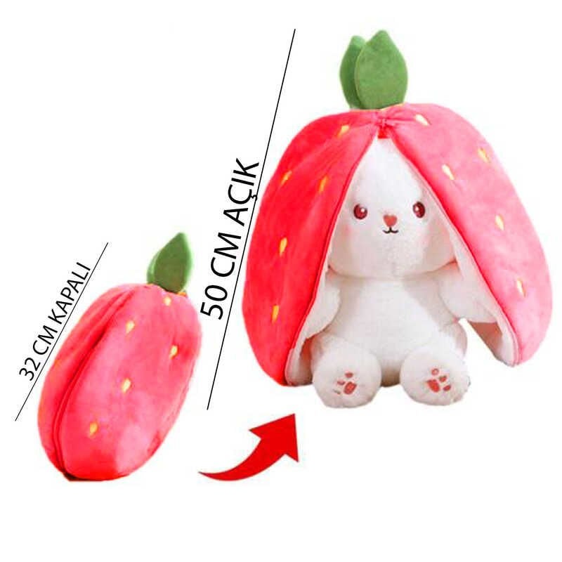 ByGufi Sevgiliye Hediye Çilek Sürpriz Tavşan Peluş – Yumuşak, Büyük Boy, Hediyelik ve Sevimli Tasarım