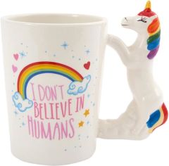 ByGufi Unicorn Figürlü Kupa Bardak – 3D Tasarımlı, Mikrodalga ve Bulaşık Makinesine Uygun, Çocuk ve Yetişkinler İçin, Özel Hediye Kutulu