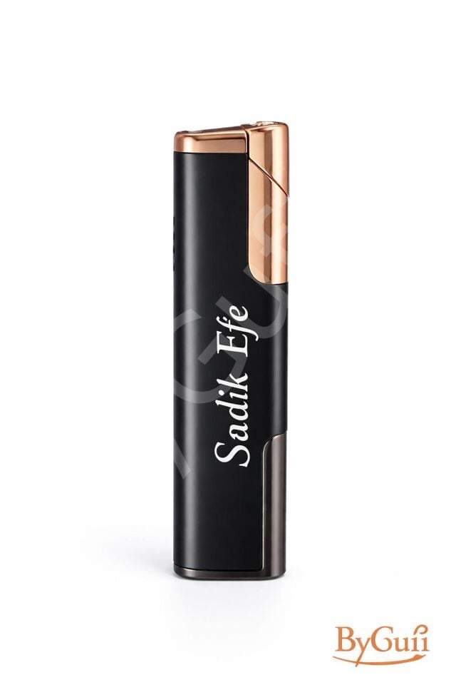 ByGufi Kişiye Özel Aomai Slim Jet Alev Çakmak | İnce Metal Pürmüz Çakmak